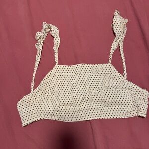 Forever 21 Cream and Gold Polka Dot Top